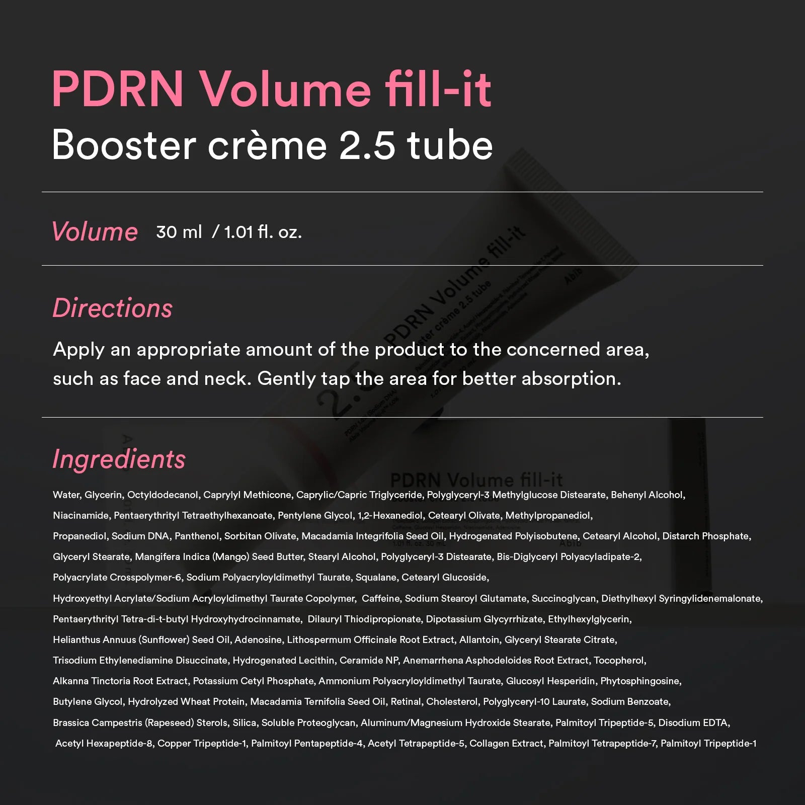Abib PDRN Volume Fill-It Booster Cream 2.5 Tube
