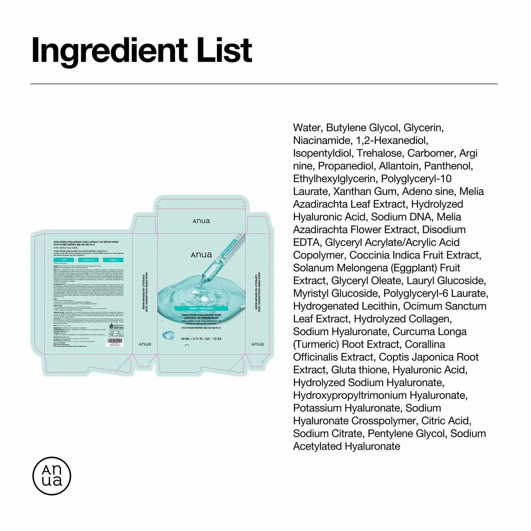 PDRN Hyaluronic Acid Capsule 100 Serum Mask